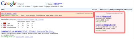 Schermata di Google AdWords
